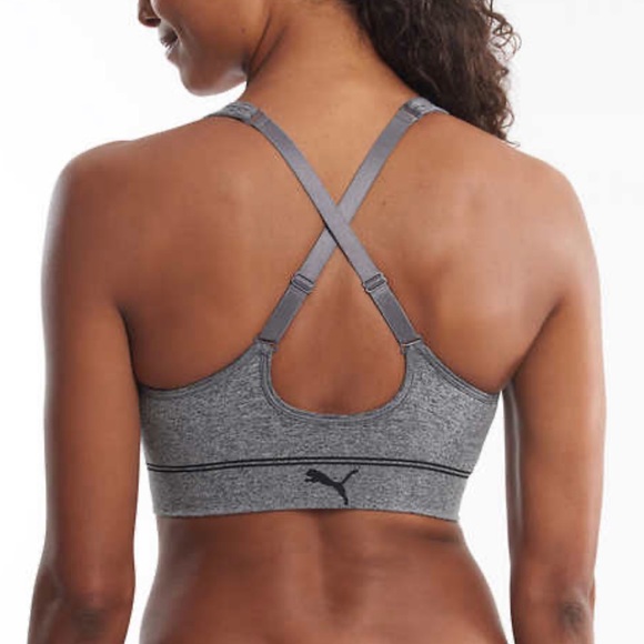 2/$19 Puma Convertible Gray Sports Bra size small Medium Large XL - Picture 2 of 4